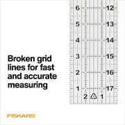 Fiskars 3 x 18 Acrylic Sewing Rulerwith Gridlines, Measuring Tool