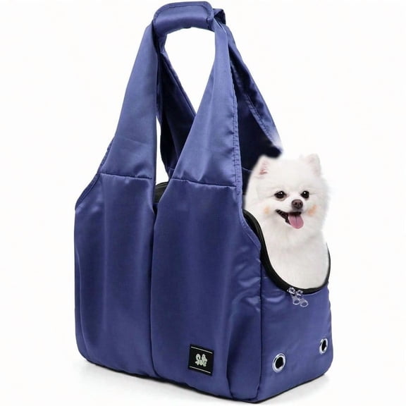 Dog Purse Carrier For Small Dogs Cats And Puppies SoftSided Travel Pet Tote Bag With 4 Large Pockets Foldable Lightweight Fits Pets Up To 15 Lbs For Travel Vet Outings Dark Blue