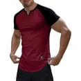 thumbnail image 2 of Short Sleeve T-Shirts for Men V Neck Tees Tops Mens Stretchy Slim Ribbed Basic Summer Casual Tshirts Shirts, 2 of 8