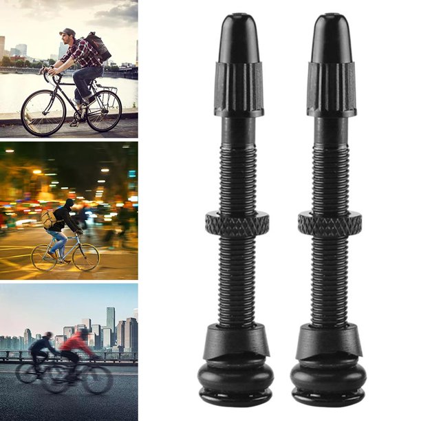 Vástago de válvula sin cámara, válvula de bicicleta de aleación de aluminio Núcleo de válvula sin cámara para neumáticos sin cámara de carretera de Negro 58mm Soledad vástago de válvula sin cámara