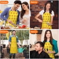 thumbnail image 4 of Yellow Sunflower Flower Pattern Apron-Garden Aprons for Women with Pockets-Cotton Linen Waterproof Kitchen Cooking Gardening Aprons Adjustable for Kitchen,Cooking,BBQ and Salon 33x27 Inch, 4 of 7