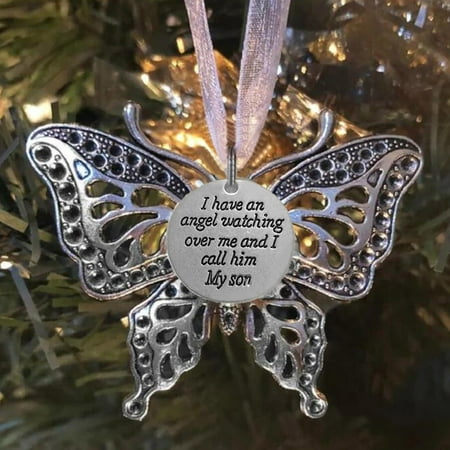 amousa Creative Hollow Carving Exquisite Butterfly Memorial Family Pendant Christmas Tree Decoration Car Rearview Gift For Family