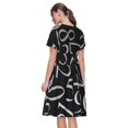 thumbnail image 2 of Bixox Robe d'Été à Manches Courtes pour Femmes Robe Ample Longueur Genou avec Poches-Nombres, 2 of 7