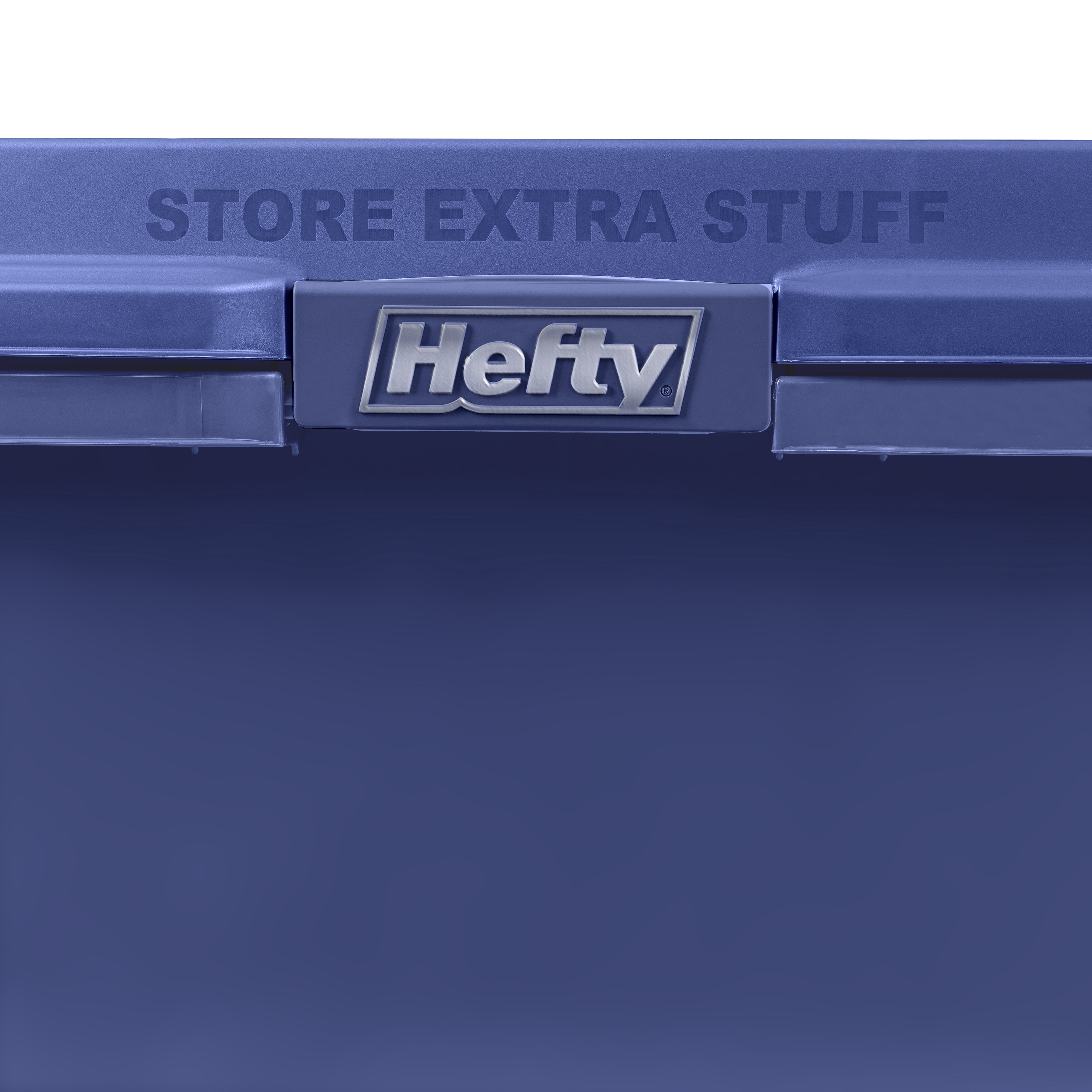 Hefty HI-RISE 28 Gallon Large Latching Storage Bin, Plastic Latched Storage Container with HI-RISE Lid, Blue