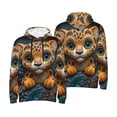 thumbnail image 6 of Bingfone Playful Leopard Art Men's Drawstring Hoodie Long Sleeve Pocket Sweatshirts-Large, 6 of 6