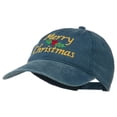 thumbnail image 2 of Merry Christmas Mistletoe Embroidered Washed Dyed Cap - Navy OSFM, 2 of 5