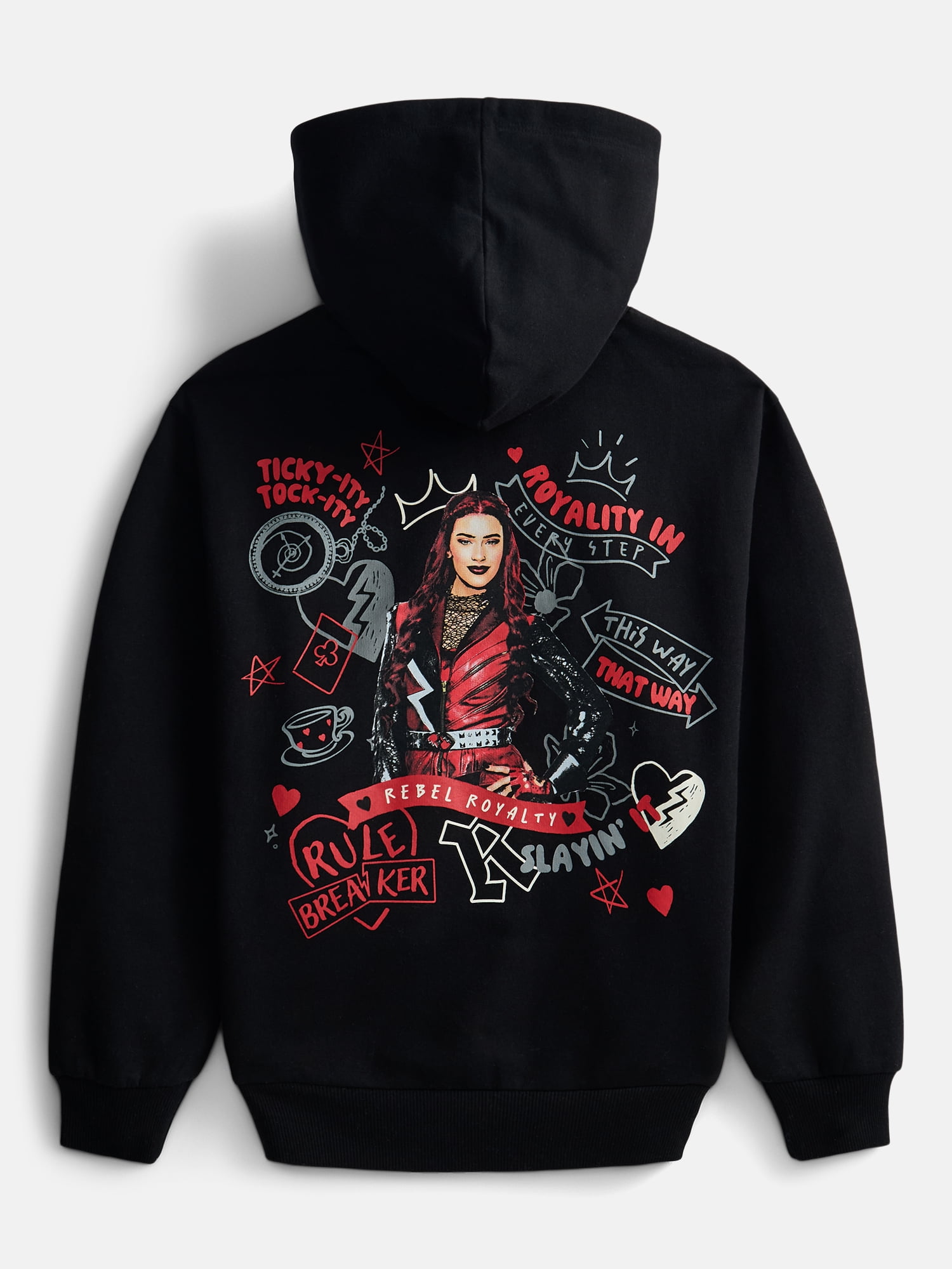 Disney Descendants Rule Breaker Girl's Puff Graphic Fleece Hoodie, Sizes 4-16