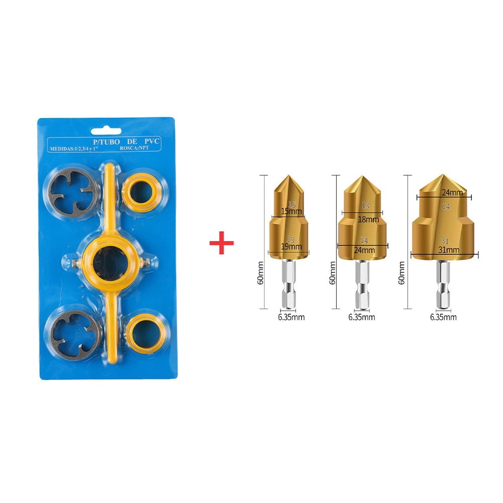 PPR Riser Step Drill Bit Set for PVC Pipe Thread Making Tools