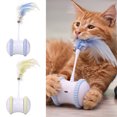 thumbnail image 4 of CAROOTU Electric Robotic Cat Toys With Feathers Automatic Steering Rotating USB Charging for Cat Kitten, 4 of 7