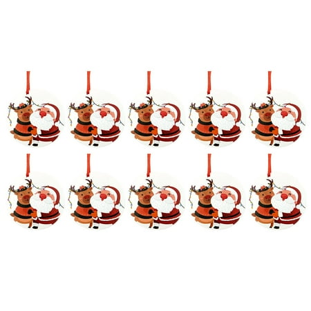 

Wooden Christmas Garland Beads 70mm White Painted Christmas Disc DIY Christmas Decoration Wooden Round Pendant With Red Rope