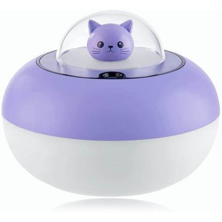

300ml mini humidifier with night light forbedroom cute home car ultrasonic silent USB desktop humidifier with 7-color light automatic shut-off without water safe and BPA-free yogaPurple office