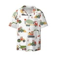 thumbnail image 4 of Uemuo Excavator Pattern Cotton Linen Short Sleeve Shirts,Casual Lightweight Button Down Shirts,Vacation Beach Summer Tops-3X-Large, 4 of 7