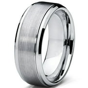 Metal Masters Mens Tungsten Ring Wedding Band Raised Brushed Finish 9mm