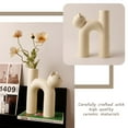 thumbnail image 2 of CNKOO Cat Shape Vase Cute Kitty Flower Vase Decorative Floral Pipe Shape Plant Vase Ceramic Desktop Vase(Beige), 2 of 7