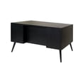 thumbnail image 4 of Mid-Century Half Pedestal Executive Desk Office Desk Fully Assembled Black Wood, 4 of 12