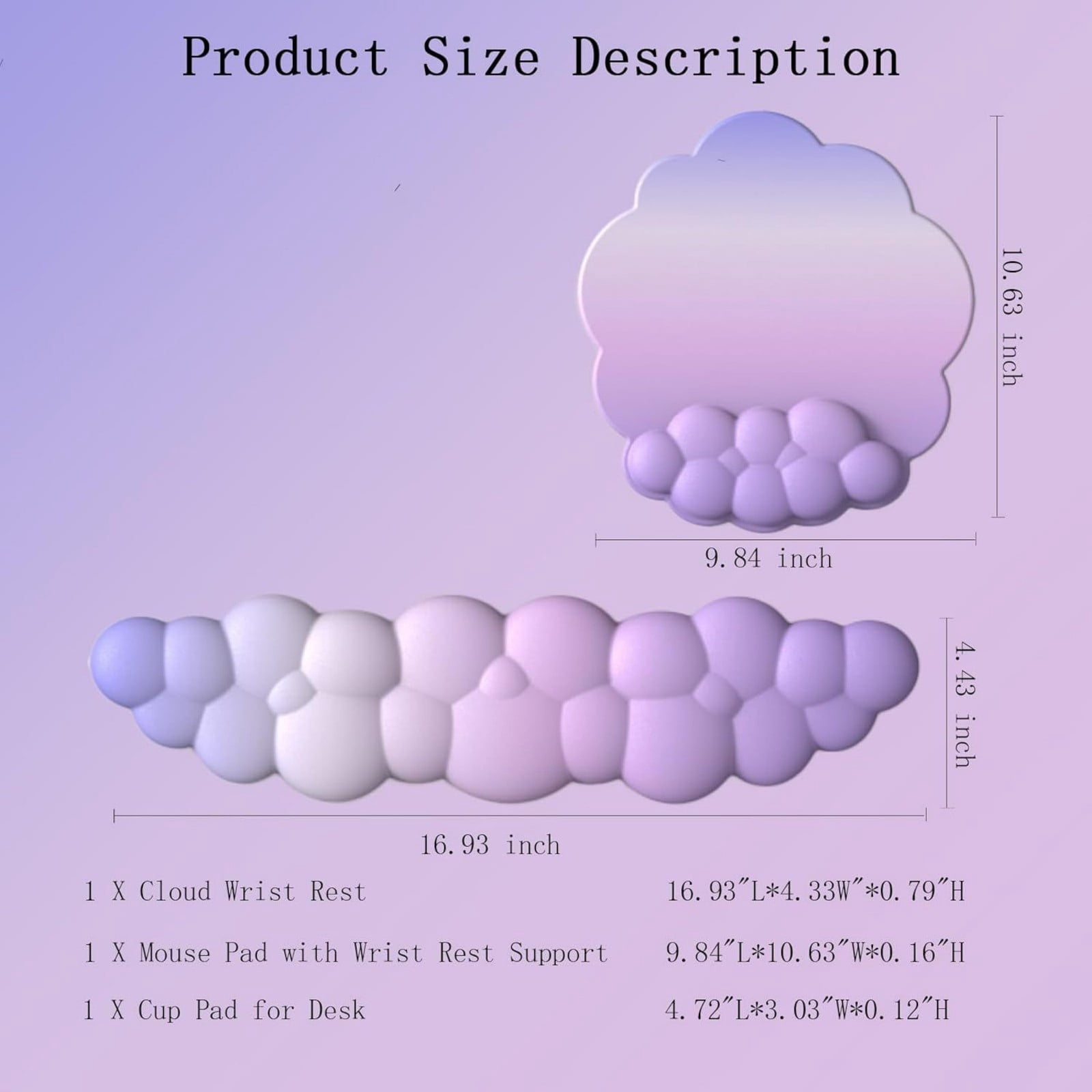 1 Set Ergonomic Keyboard Wrist Rest and Pad Combo Supportive Mousepad and Soft Memory Foam Silicone Mousemat