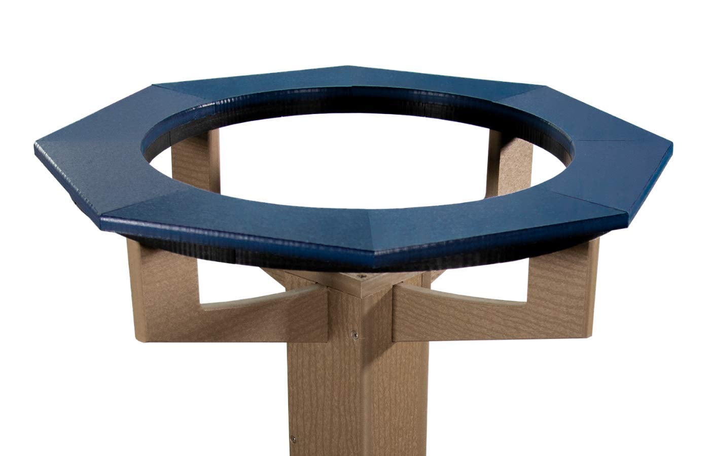 JCs Wildlife Poly Lumber Tan Pedestal Garden Bird Bath (Blue)
