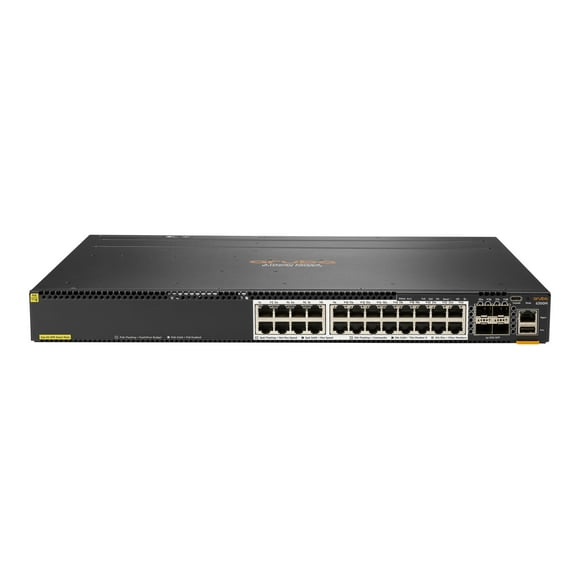 HPE Aruba 6300M - Switch - L3 - managed - 24 x 1/2.5/5/10GBase-T + 4 x 1 Gigabit / 10 Gigabit / 25 Gigabit / 50 Gigabit SFP56 (uplink / stacking) - front and side to back - rack-mountable - PoE+ (1440 W)