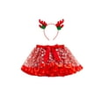 thumbnail image 1 of ITFABS Ensemble Jupe pour Fille Enfant Bébé Jupe Tutu à Imprimé de Noël avec Bandeau, 1 of 5