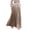 Khaki, variant on Women's High Waist Satin Maxi Skirt, Elegant Pleated A-Line Long Skirt with Elastic Waistband, Flowy Casual Midi Skirt for Daily Outings, Dates and Holiday Parties Beige L