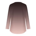 thumbnail image 4 of miqiqism Great discounts！Women's Tops Curved Hem Tees Pullover Shirts Gradient Crew Neck Tunic Blouses Loose Jumper Clothing,T# Brown,Large, 4 of 6
