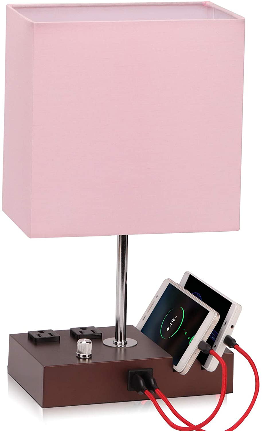 Aooshine Touch Control Lamp with Dual USB & Set of USB Table Lamps with Dual AC 2-PIN Outlet 