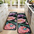 thumbnail image 4 of Kitchen Rugs Sets Of 2,Pioneer Flower Floral Print Pattern Anti Fatigue Kitchen Mat Rugs Non Slip Washable,Decorative Kitchen Floor Mats for Kitchen,Sink,Laundry,17"x47"+17"x47", 4 of 5