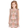 thumbnail image 1 of Fotbe Swan Couple Vestido de Dormir para Niñas de 3 a 10 Años, Mangas Cortas, Estilo Princesa, Pijama Camisón con Mangas Voladas-Small, 1 of 6