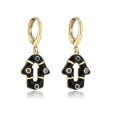 thumbnail image 1 of 1 par de pendientes de aro con mano de Fátima Hamsa Y2k, color negro | Código de modelo 4241 Negro, 1 of 5