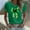 01 Green, variant on YueHuiYing St Patrick's Day V Neck Shirts for Womens Irish Green Bow Graphic Tee Funny Heart Printed Short Sleeve Shirts Tops