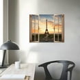 thumbnail image 4 of Nawypu  Canvas Nature Wall Art Modern Paintings &amp; Prints Decorations Cloudy Eiffel Tower Glam Window View Romantic Wall Hanging Artwork for Bedroom Office Kitchen, 4 of 6
