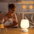 thumbnail image 4 of Lishi Modern 3-Way Dimmable Touch Bedside Table Lamp with Glass Lampshade, 4 of 5