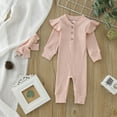 thumbnail image 2 of Sngxgn Baby Bodysuit for Girls Boys Long Sleeve Sleepers(Pink,80), 2 of 5