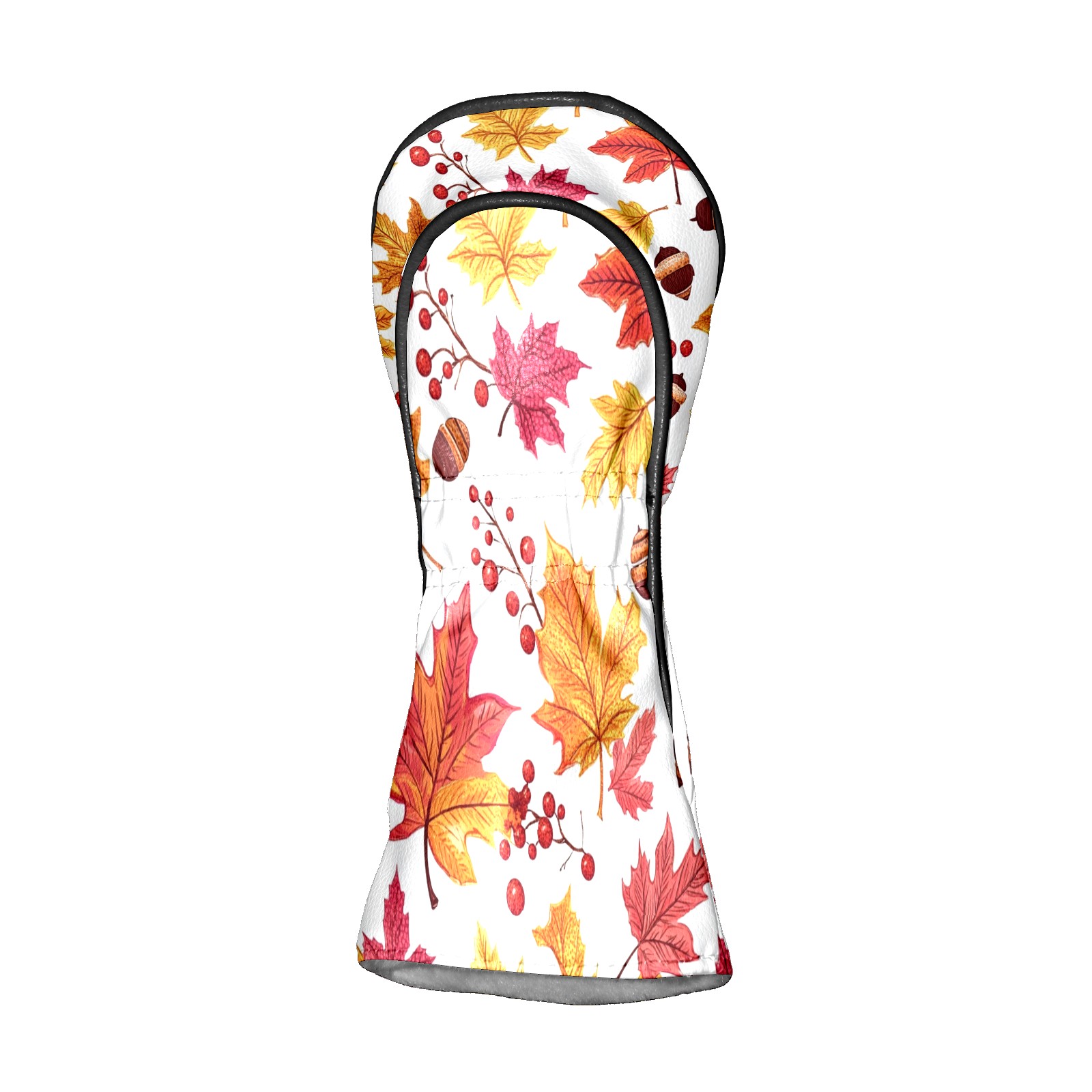 Golf Club Covers PU Leather Waterproof Head Covers for Fairway Woods Hybrids Autumn Maple Leaves