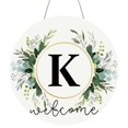 thumbnail image 1 of Clearance! Monogram Letter Welcome Sign for Front Door Rustic Green Floral Family Initial House Warming Decor Spring Summer Wooden Wreath Personalized Sign for House Front Porch 12 Inch, 1 of 9