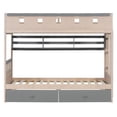 thumbnail image 5 of Twin Size Castle-Designed Kids's Bunk Bed with Built-in Ladder & LED Strip, Storage Wooden Bed Frame with 2 Drawers & Shelves, 5 of 10