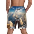 thumbnail image 2 of Lsque Mens Swim Trunks Sunset Airplane Travel View Pattern - Bathing Suit Compression Liner - Beach Swim Shorts Swimwear - (S-3XL) - Stretch Quick Dry -Medium, 2 of 9