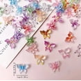 thumbnail image 4 of 100 piezas de accesorios coloridos del arte del clavo de la mariposa 3D del gradiente for el diseño de uñas, 4 of 4