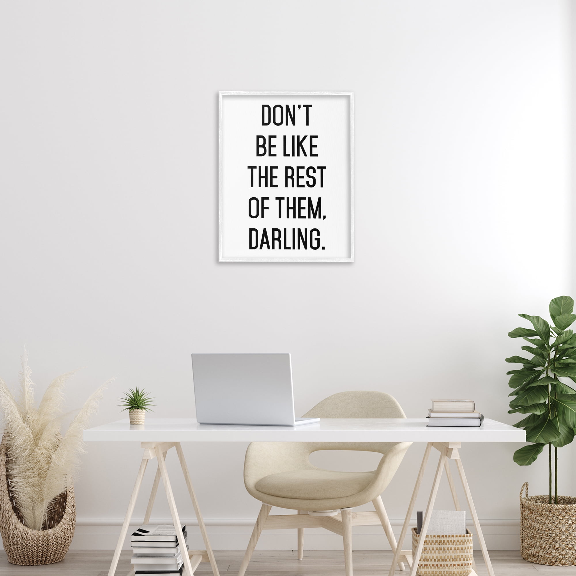 Don't Be Like The Rest Of Them White Framed Giclee Art, design by Lettered and Lined