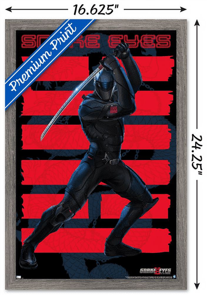 G.I. Joe: Snake Eyes - Sword Wall Poster, 14.725" x 22.375", Framed