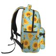 thumbnail image 3 of Honeii White Polka Dot Sunflower Print Backpack for Both Men and Women, Basic Bookbag for College, Work, or Travel,Rucksack Computer Bag-One Size, 3 of 5