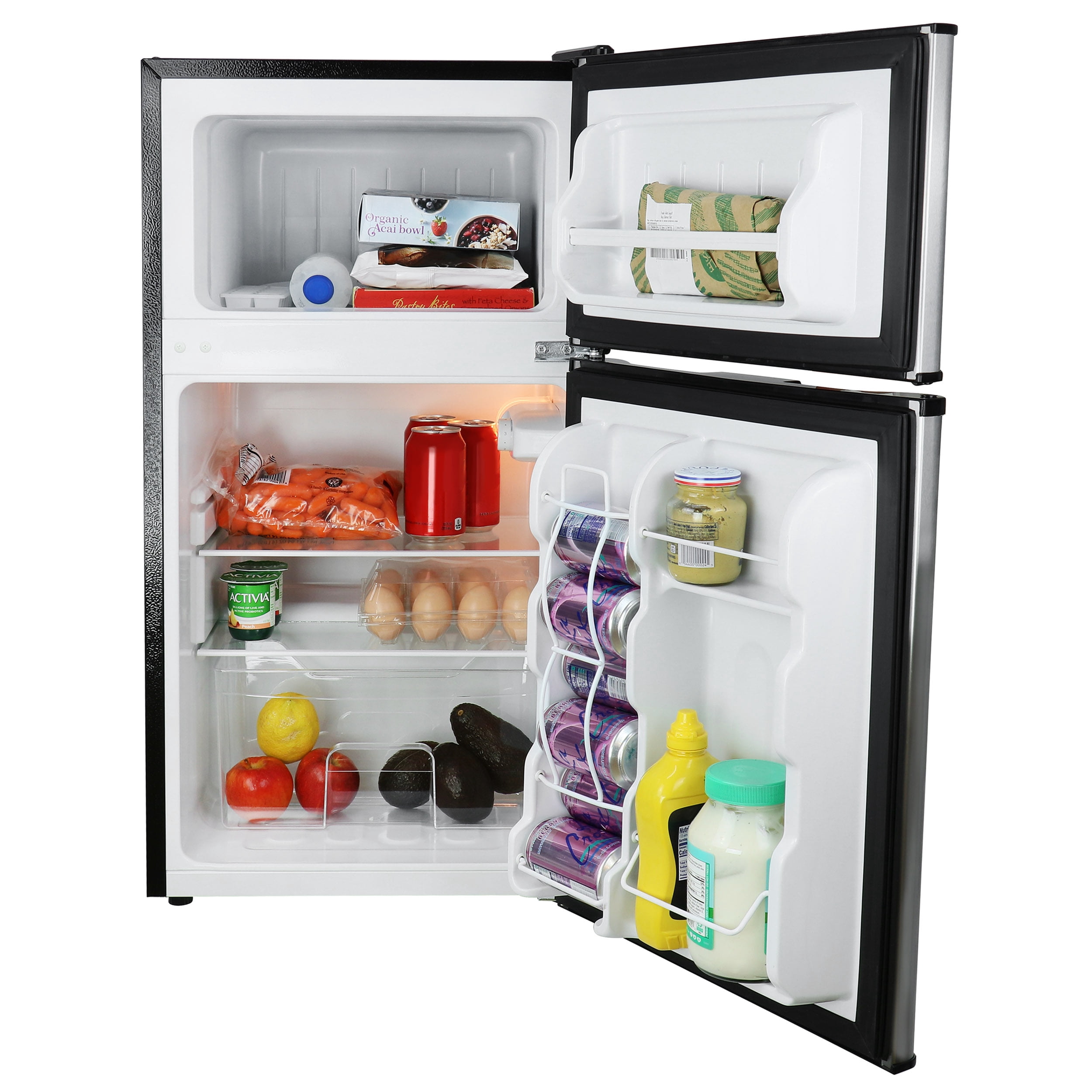 MegaChef Reversible Door Swing Refrigerators, Stainless Steel, 3.2 cu ft