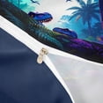 thumbnail image 4 of Homewish Jungle Dino Twin Duvet Cover,Neon Plants Twin Bedding,Blue,Navy Blue Reversible,2 Pieces,1 Duvet Cover and 1 Pillowcase, 4 of 6