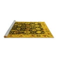 thumbnail image 2 of Ahgly Company Machine Washable Indoor Square Oriental Yellow Industrial Area Rugs, 8' Square, 2 of 4