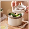 thumbnail image 4 of shiyou-420ml Food Warm Lunch Container, Thermal Cooking Pot Stainless Steel Double Layer Portable Round Shape Thermal Lunch Container for Office,Home,School, 4 of 4