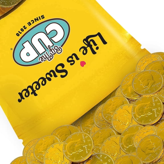 By The Cup Milk Chocolate Gold Coins, 1 lb Bulk Bag