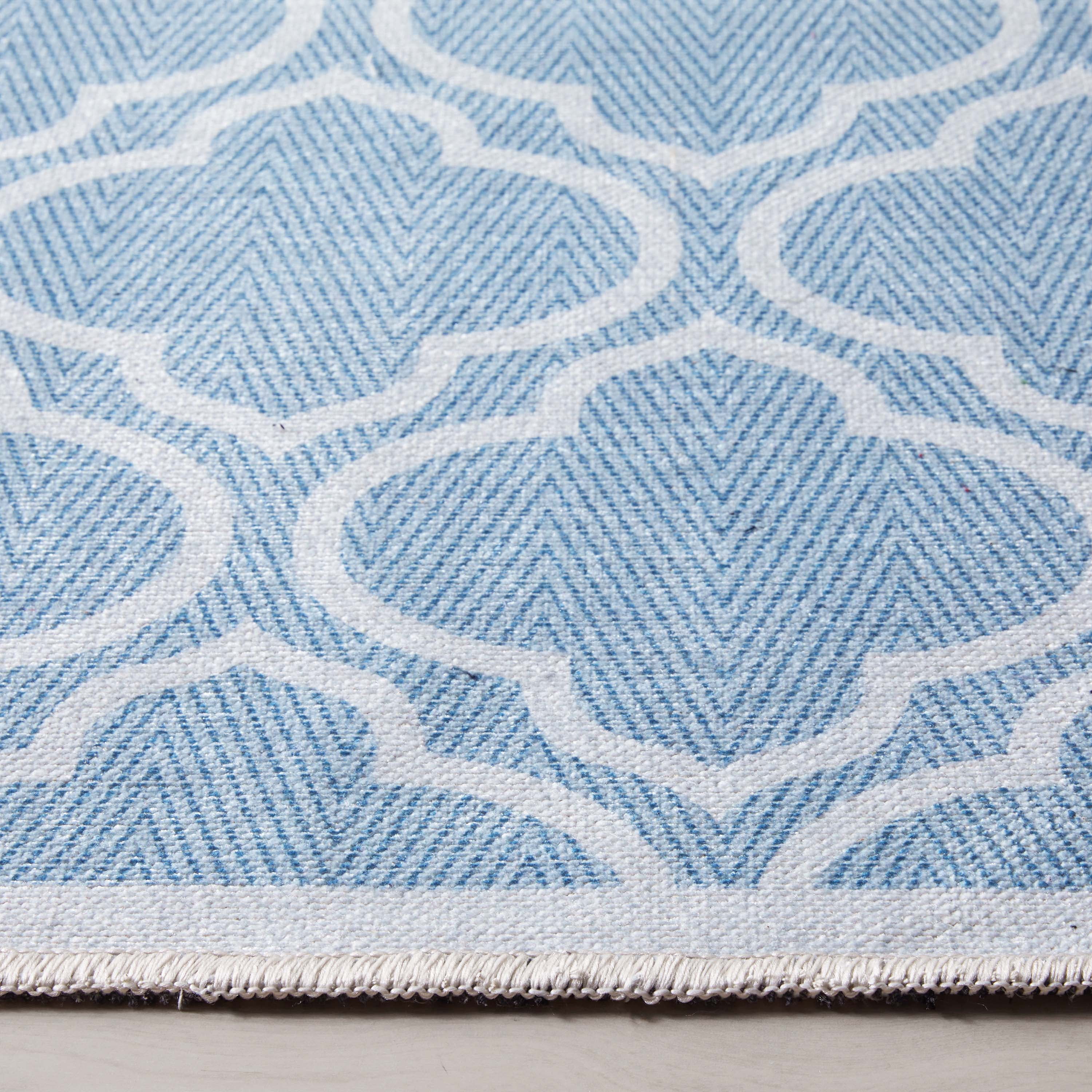 Well Woven Apollo Lattice Modern Moroccan Light Blue Ivory 2'3" x 3'11" Machine Washable Area Rug