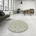 thumbnail image 4 of Ahgly Company Machine Washable Indoor Square Transitional Khaki Green Area Rugs, 5' Square, 4 of 7