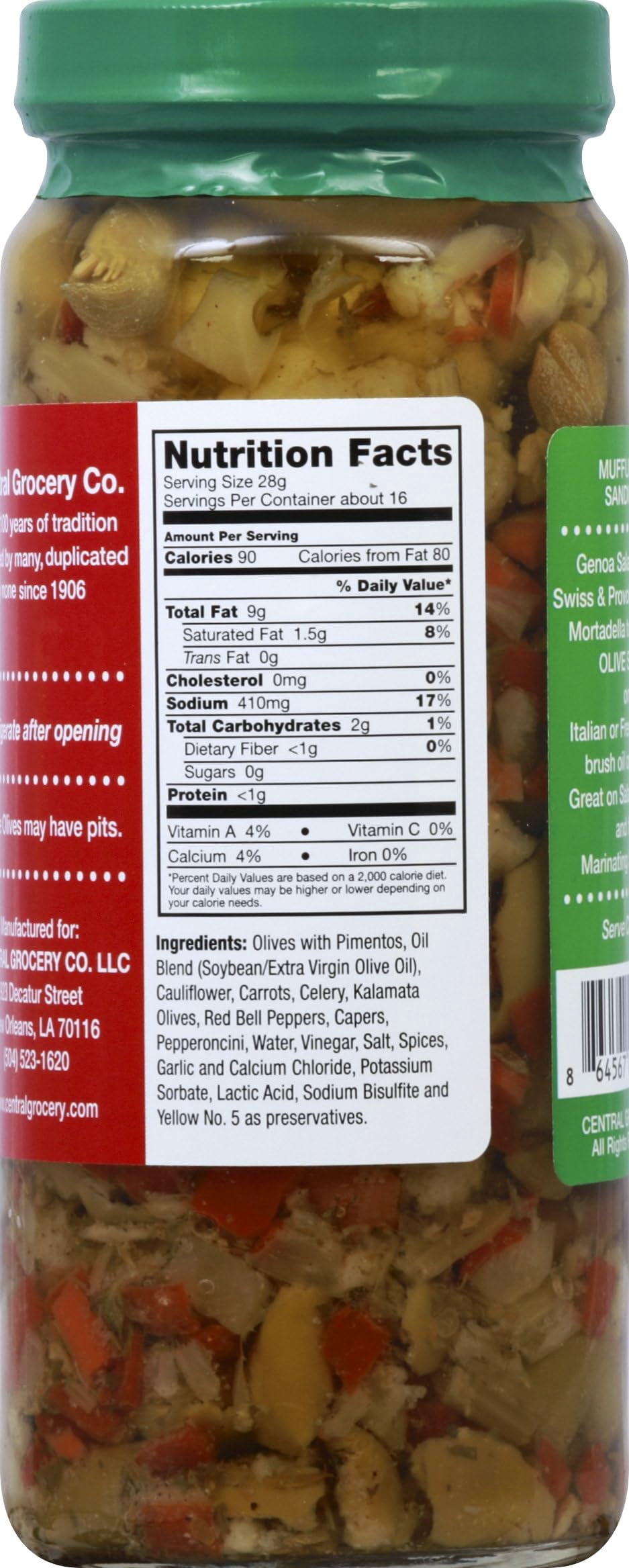 (Pack Of 6) Central Grocery Olive Salad 16 Oz