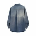 thumbnail image 3 of Xzbqbs Mens Denim Shirts Long Sleeve Loose Fit Y2k Hip Hop Streetwear Shacket Casual Fashion Lightweigth Cowboy Shirts Polo Shirts, 3 of 8